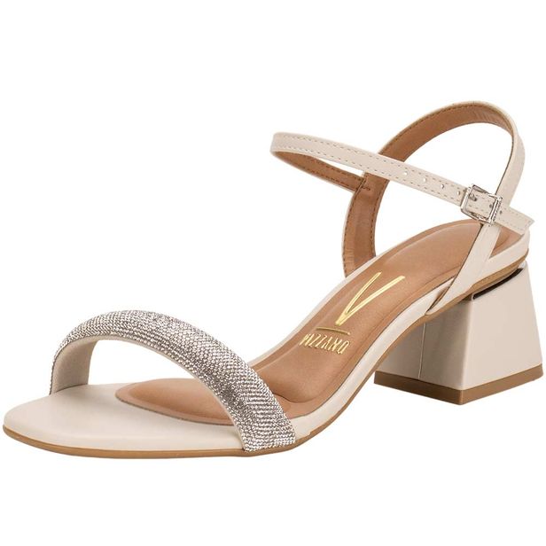 Sandália Feminina Salto Grosso Vizzano 6428139 MARFIM 35
