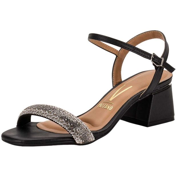 Sandália Feminina Salto Grosso Vizzano 6428139 PRETO 34
