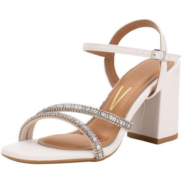 Sandália Feminina Salto Grosso Vizzano 6409220 BRANCO 35