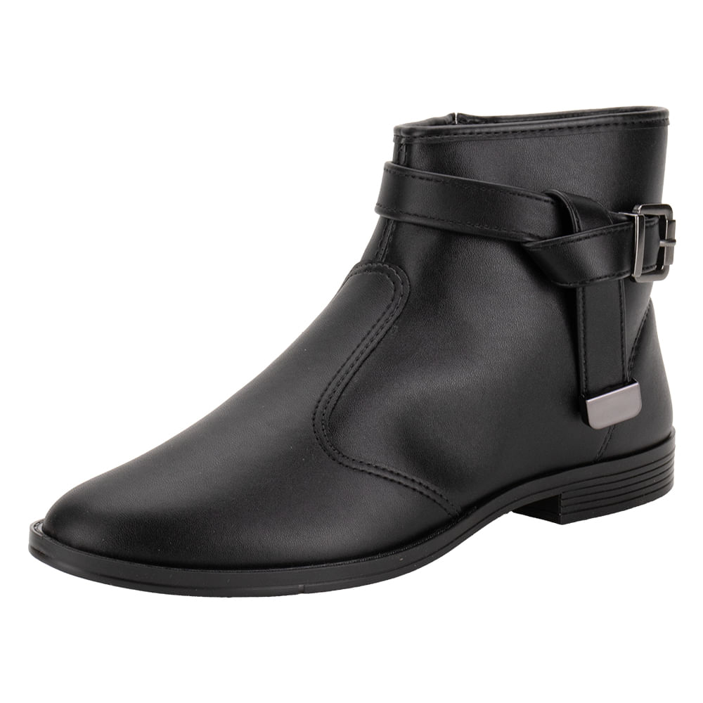 Bota Feminina Cano Baixo Moleca 5333106 PRETO cloviscalcados