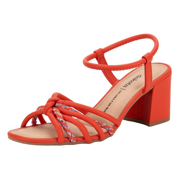 Sandália Feminina Salto Grosso Dakota Y7461 VERMELHO 35