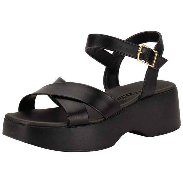Sandália Feminina Salto Grosso Moleca 5503112 PRETO 34