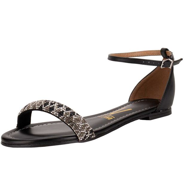 Sandália Feminina Flat Vizzano 62351704 PRETO 34