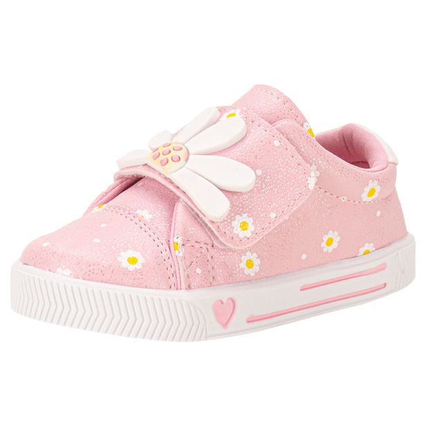 Tênis Infantil Feminino Linda Jú - 15551 ROSA/BRANCO 21