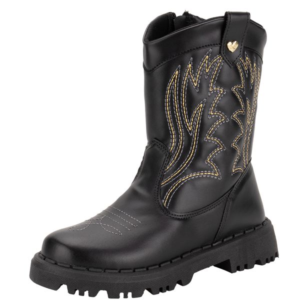 Bota Infantil Feminina Country Nilqi 165011 PRETO 28
