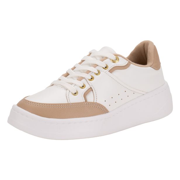 Tênis Feminino Casual  Modare 7402103 BRANCO/BEGE 34