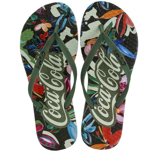 Chinelo Feminino Coke Japan Style Coca Cola CC3984 OLIVA 35/36