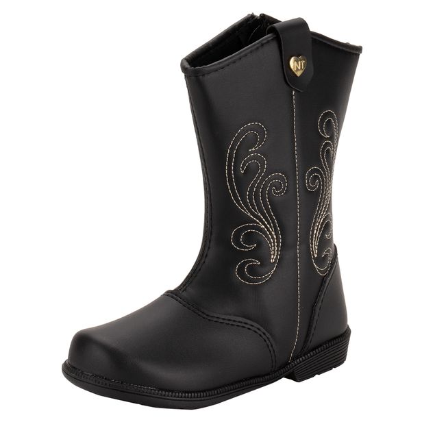 Bota Infantil Feminina Nathielly 009097 PRETO 21