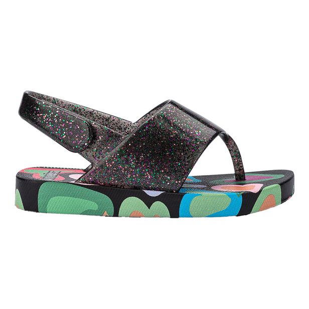Mini Melissa Flip Flop Shiny Baby 36014 PRETO/VERDE 17/18