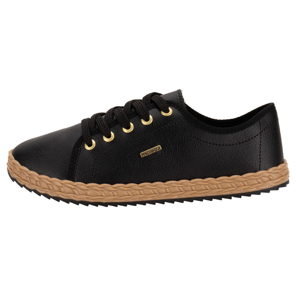 Tênis Feminino Tenis Da Moleca De Salto TENIS CASUAL MOLECA PRETO