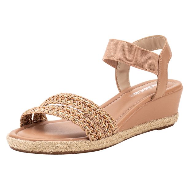 Sandália Feminina Anabela Moleca 5512201 SALMÃO 34