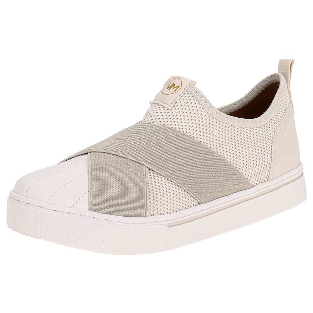 Tênis Feminino Slip On Via Marte 2312105 MARFIM 01 cloviscalcados