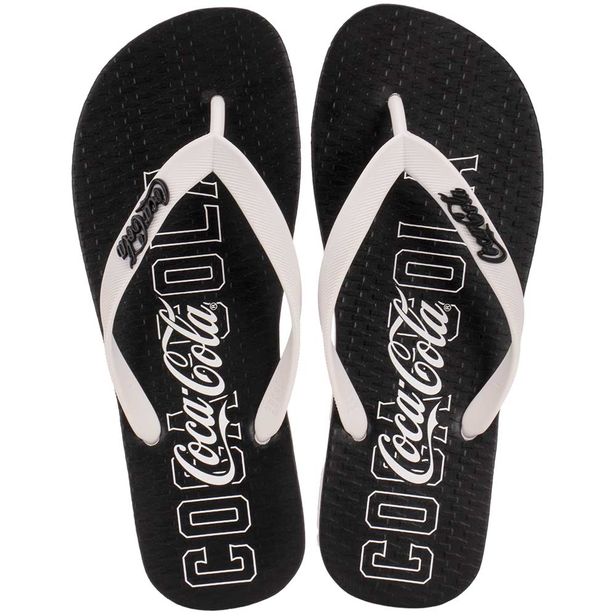 Chinelo Masculino Crisp Taste Coca-Cola CC3938 PRETO/BRANCO 37/38