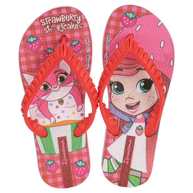 Chinelo Infantil Feminino Moranguinho Sugar Ipanema 27173 VERMELHO 25/26