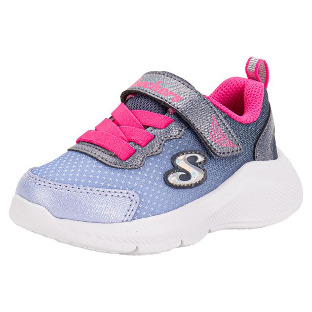 Tênis Infantil Feminino Sole Swifters Skechers 303579N AZUL/ROSA 21