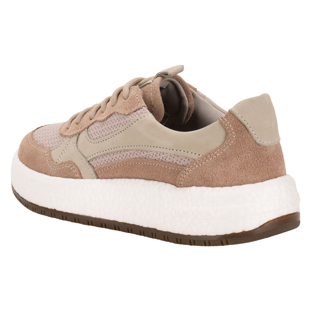 Tênis Feminino Drake Pulse Democrata 618104 BEGE | Clovis Calçados