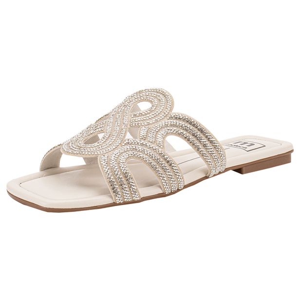 Tamanco Feminino Flat Moleca 5462133 MARFIM 33