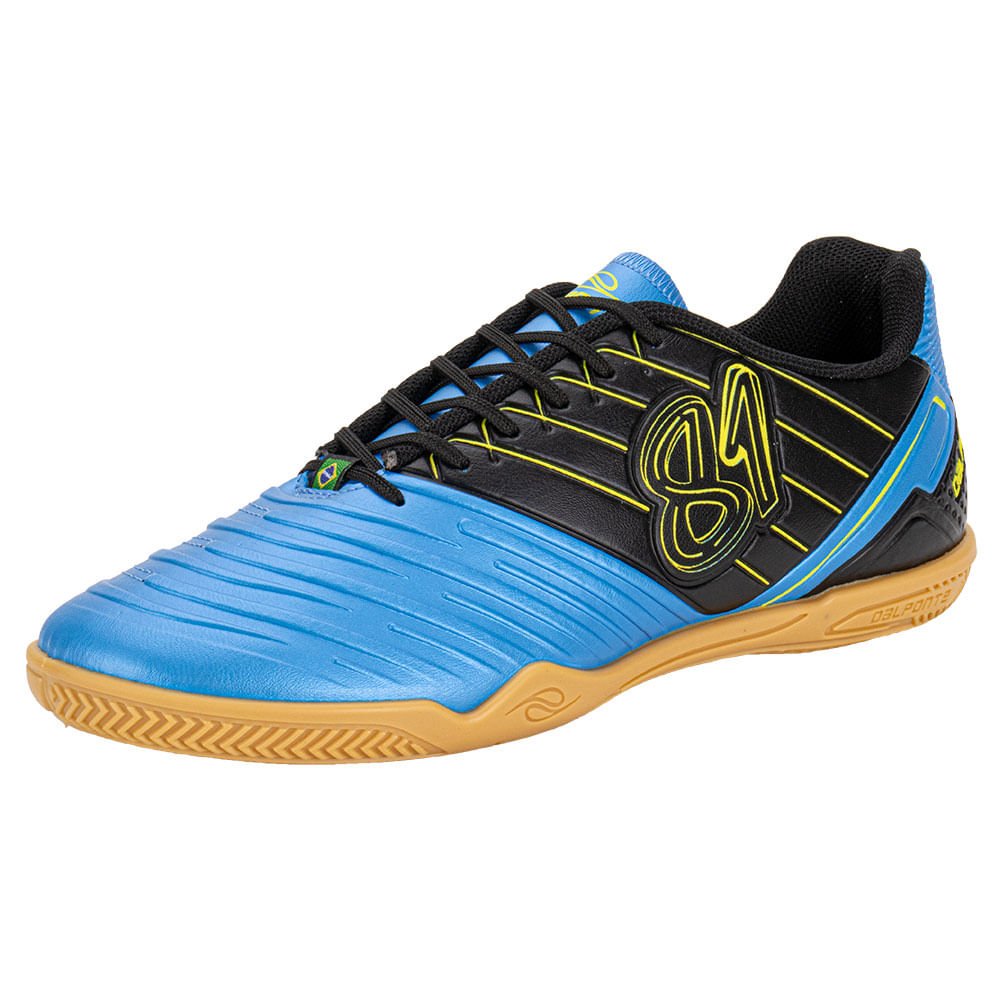 Chuteira Futsal 81 Titanium Dalponte 1056 PRETO/AZUL | Clovis Calçados
