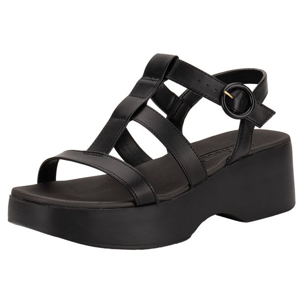 Sandália Feminina Salto Grosso Moleca 5503101 PRETO 35