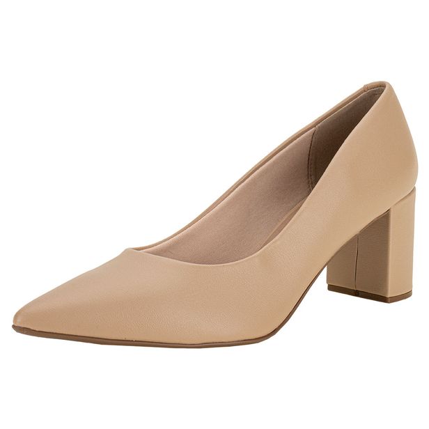 Sapato Feminino Salto Grosso Beira Rio 4241200 BEGE 01 35