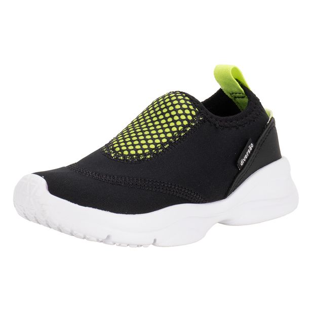 Tênis Infantil Slip On Mini Halley Diversão DI2349 PRETO/VERDE 20