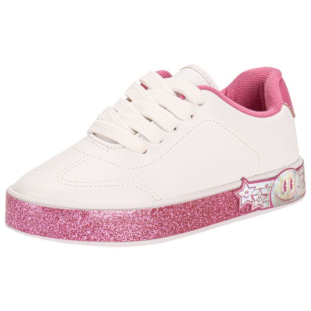 Tênis Infantil Feminino Molekinha 2520143 BRANCO/ROSA 25