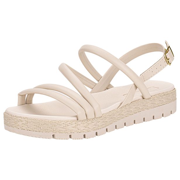 Sandália Feminina Flat Moleca 5539101 MARFIM 37
