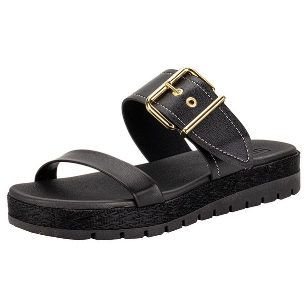 Tamanco Feminino Flat Moleca 5539102 PRETO 34