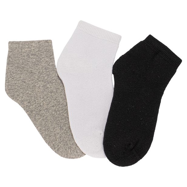 Kit Com 3 Pares de Meias Cano Curto Infantil Hoahi 23132 BRANCO/PRETO 28/33