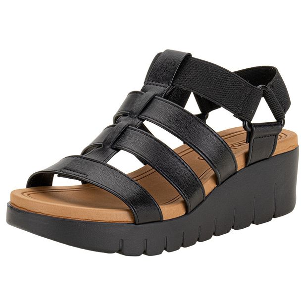 Sandália Feminina Anabela Moleca 5536103 PRETO 34
