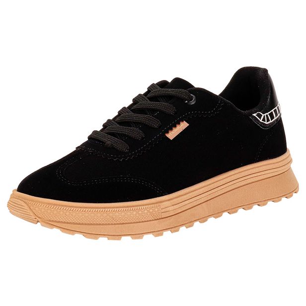 Tênis Feminino Casual Moleca 5809106 PRETO/CAMURÇA 34