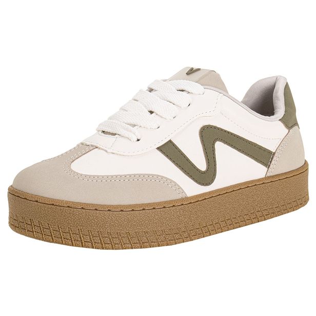 Tênis Feminino Casual Via Marte 216003 BRANCO/VERDE 34