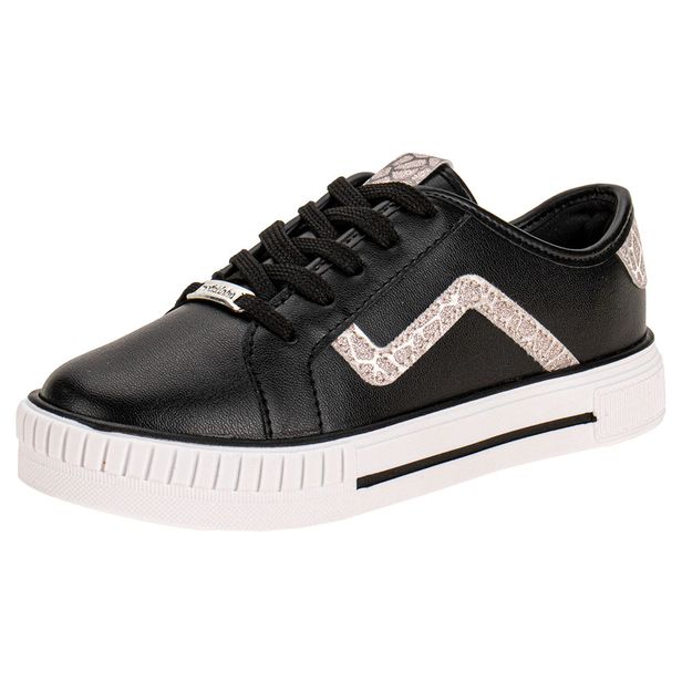 Tênis Infantil Feminino Molekinha 2565109 PRETO/BRANCO 36