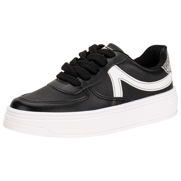Tênis Feminino Casual Beira Rio 4305113 PRETO/BRANCO 34