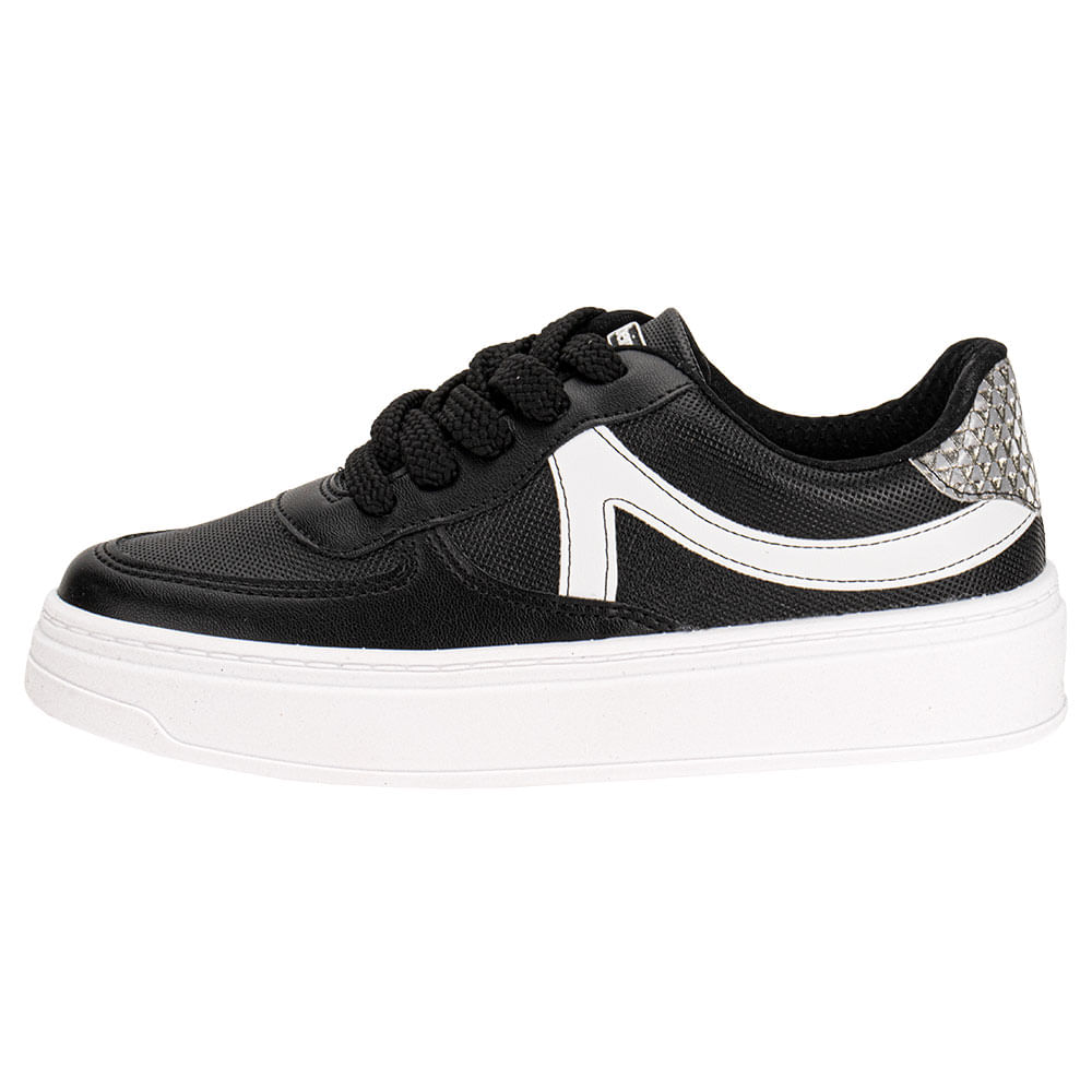 Tênis Feminino Casual Beira Rio 4305113 PRETO/BRANCO cloviscalcados