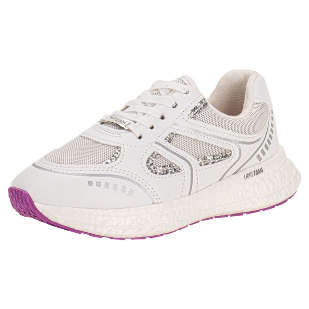 Tênis Infantil Feminino Molekinha 2580104 BRANCO/PRATA 26