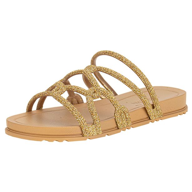 Tamanco Feminino Flat Acolher Grendha 19082 OURO 33/34