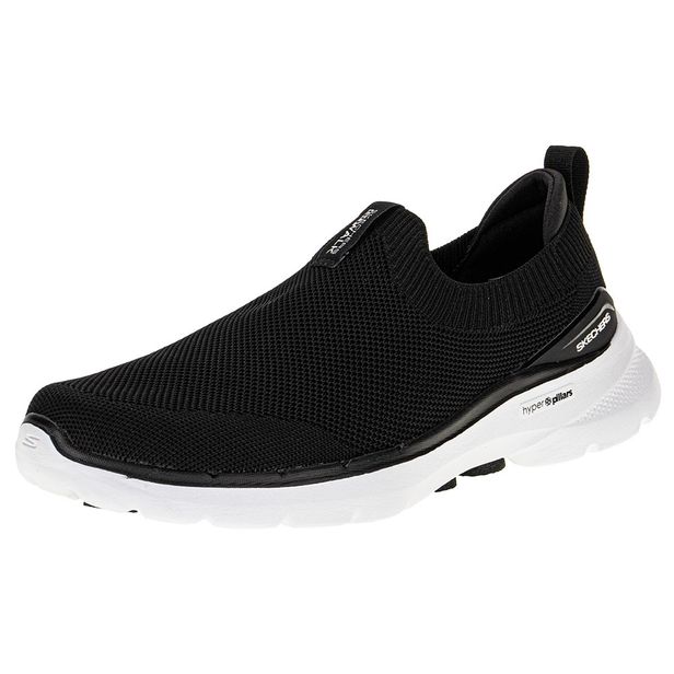 Tênis Masculino Go Walk 6 Warnock Skechers 216267 PRETO 39