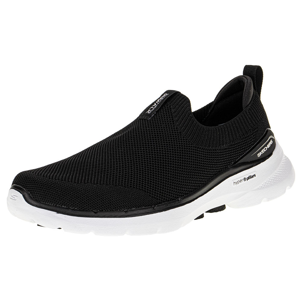 Tênis Masculino Go Walk 6 Warnock Skechers 216267 PRETO 44
