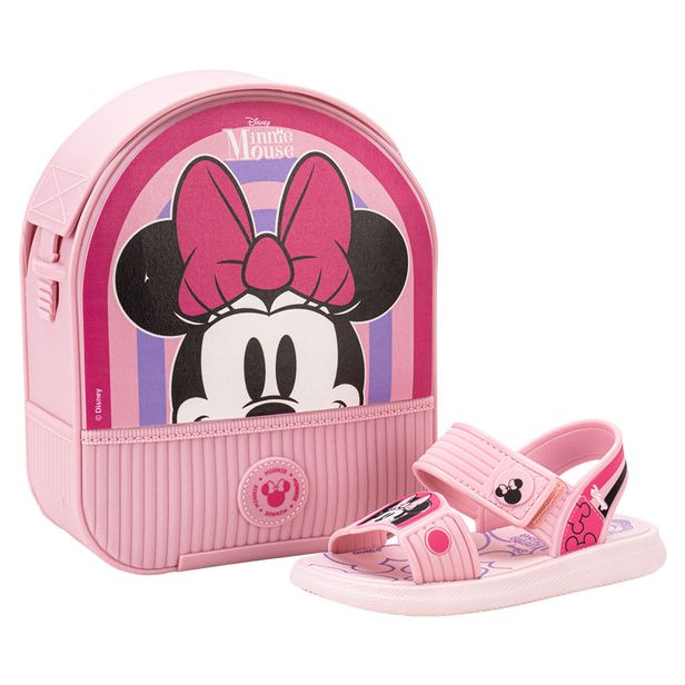 Kit Sandália Infantil Baby + Mochila Disney Grendene Kids 23078 ROSA 22