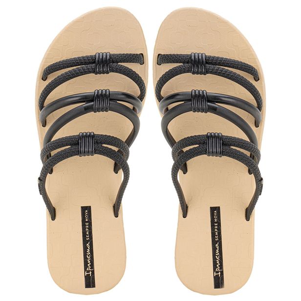 Chinelo Feminino Slide Diversa Ipanema 27237 PRETO/BEGE 35