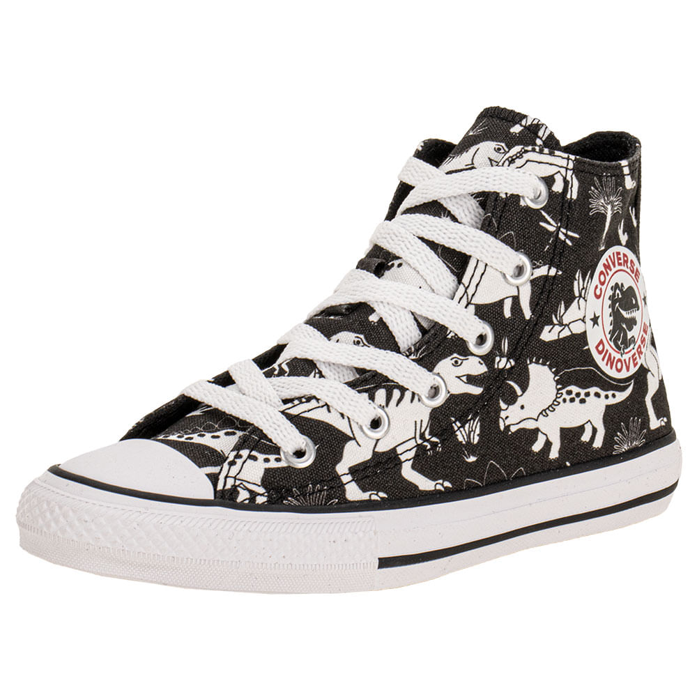 Tênis Infantil Chuck Taylor All Star Dino Converse CK1322 PRETO/BRANCO 26