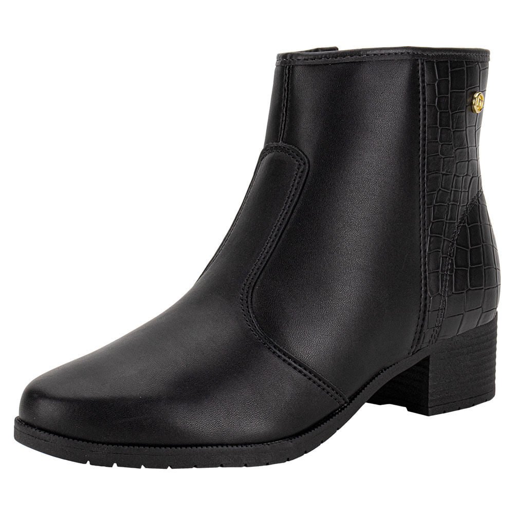 Bota Feminina Cano Baixo Moleca 5346100 PRETO cloviscalcados
