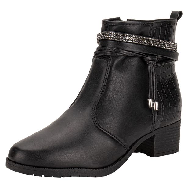 Bota Feminina Cano Baixo Moleca 5346103 PRETO 34