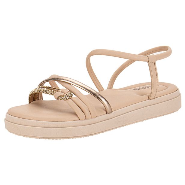 Sandália Feminina Flat Mississipi MB513 BEGE 39