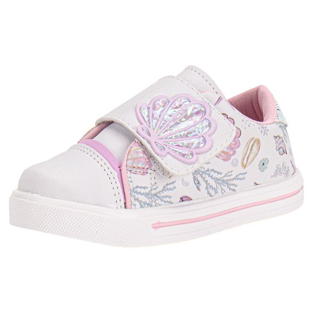 Tênis Infantil Feminino Linda Jú - 15551 BRANCO/LILAS 22