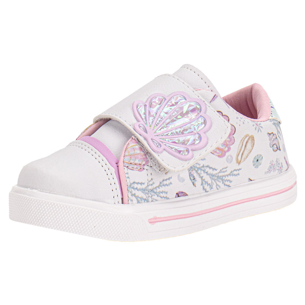 Tênis Infantil Feminino Linda Jú - 15551 BRANCO/LILAS 26