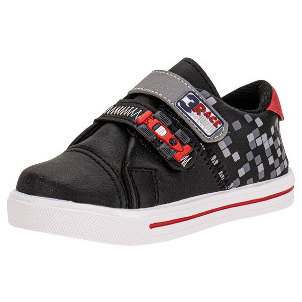 Tênis Infantil Masculino Lindo Jú - 15522 PRETO/VERMELHO 20