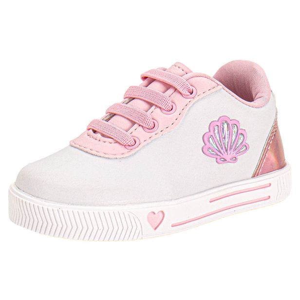 Tênis Infantil Feminino Linda Jú 202538 BRANCO/ROSA 20