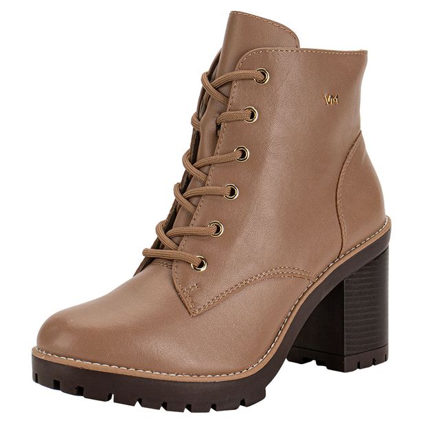 Bota Feminina Coturno Via Marte 006001 BEGE 34